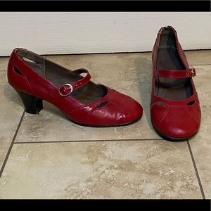 A2 by Aerosols Red Leather Mary Janes